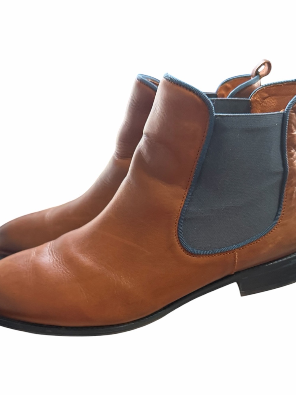 PIKOLINOS Tan Leather Chelsea Ankle Boots with Gray Elastic - Picture 3 of 5